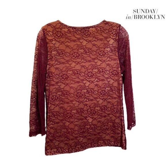 Sunday‎ in Brooklyn Ardith Women’s 3/4 Sleeve Tops Lace Casual Blouses T … - Picture 5 of 6